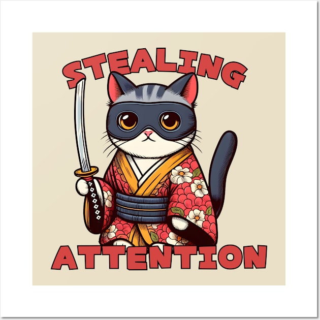 Japanese Thief Cat Wall Art by Japanese Fever